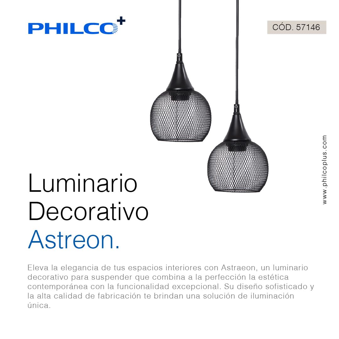Luminario decorativo para suspender terminado en madera con metal color negro