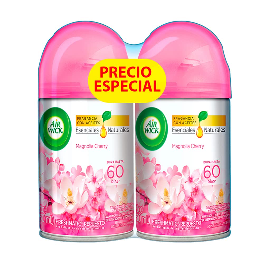 Air Wick Freshmatic Repuesto Aromatizante Automático, Paquete de 2 - Cereza - 2 count