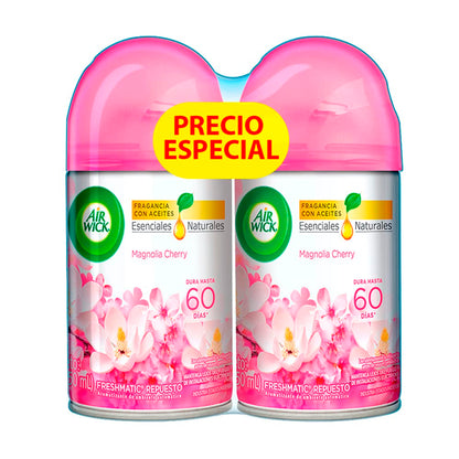Air Wick Freshmatic Repuesto Aromatizante Automático, Paquete de 2 - Cereza - 2 count