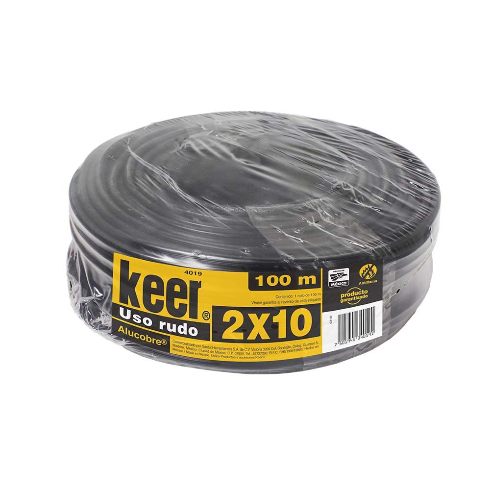 Sanelec 4019 Cable Uso Rudo 2x10 Awg Rollo - 2x10