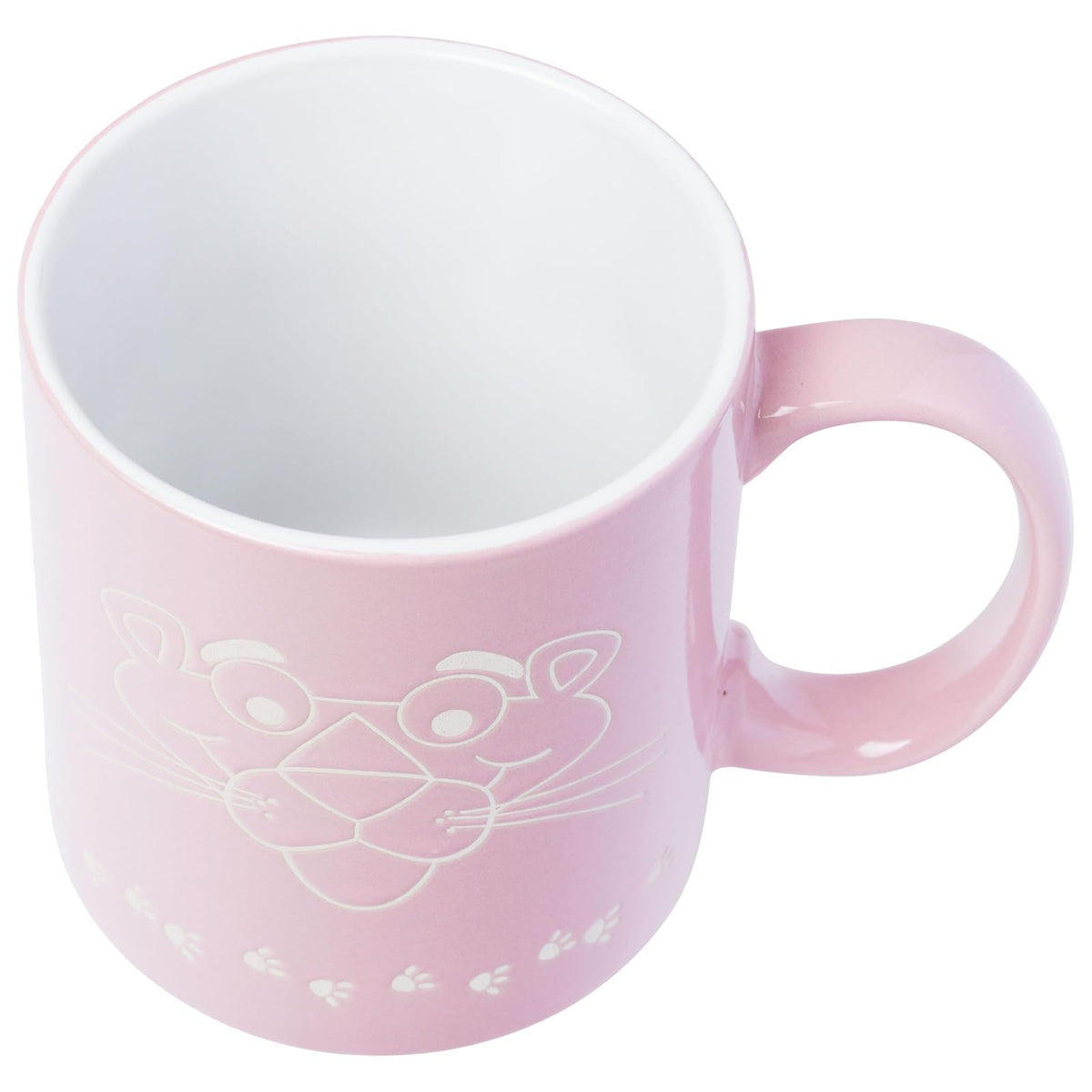 Silver Buffalo Pink Panther - Taza de cerámica con logotipo clásico, resistente a la cara de 20 onzas