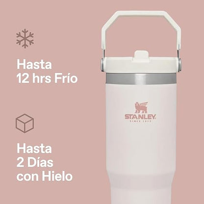 Stanley IceFlow FlipStraw Termo 887ml | Pistacho, acero inoxidable reciclado, aislamiento al vacío, mantiene bebidas frías 12H