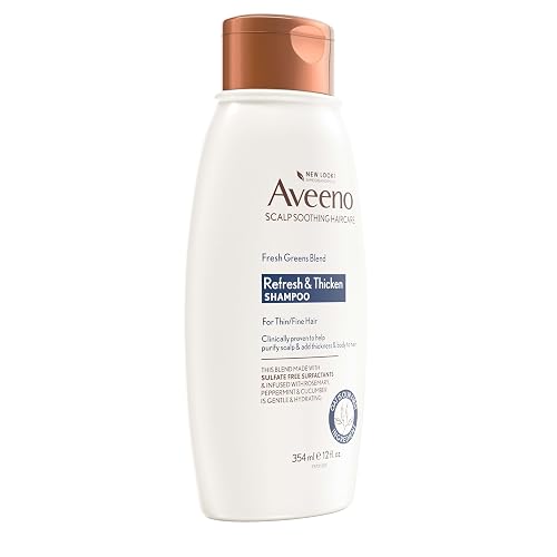 Aveeno Scalp Soothing Fresh Greens Blend Shampoo for Volume, Thickness and Refresh, Sulfate Free Shampoo, No Dyes or Parabens, 12 fl. oz