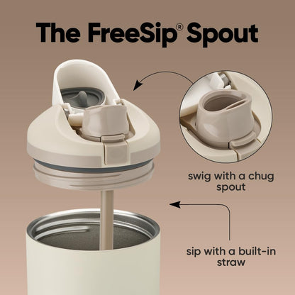 Owala FreeSip - Vaso de acero inoxidable, 40 onzas, color café (ligeramente tostado)
