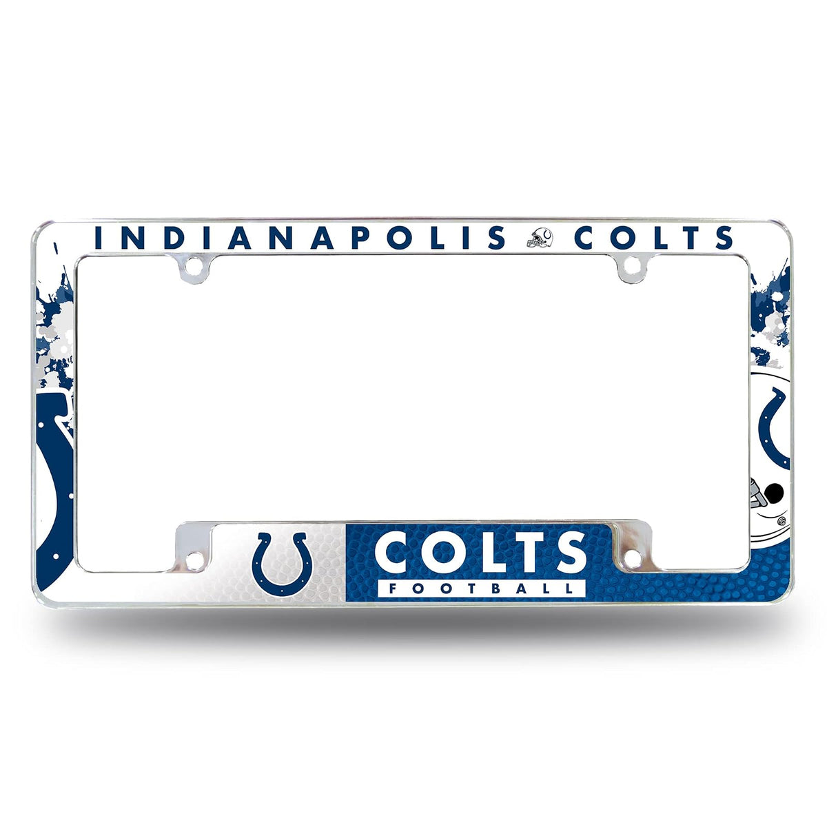 Rico Industries Marco de Placa Cromado con Licencia Oficial NFL - Indianapolis Colts - Primario