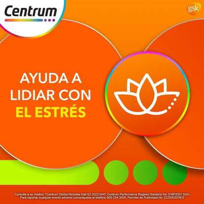 Centrum Multivitamínico Performance con Magnesio, Vitamina C, Vitamina D y Zinc 100 Tabletas