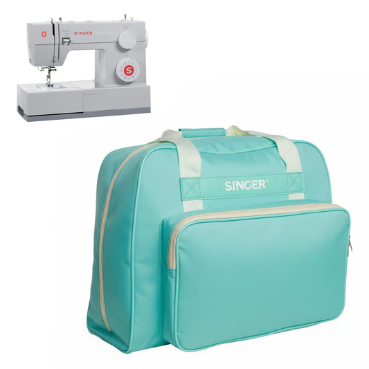 SINGER | Funda de transporte a máquina, color azulado, funda espaciosa para la mayoría de máquinas de coser y serpentines estándar, interior totalmente acolchado, exterior de lona duradera, fácil