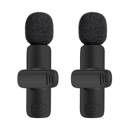 Mitzu Kit MICROFONOS LAVALIER para Todo Tipo DE Contenido DE Medios con REDUCCIÓN DE Ruido DSP/Wireless/Receptor Tipo C/USB/Lightning Negros