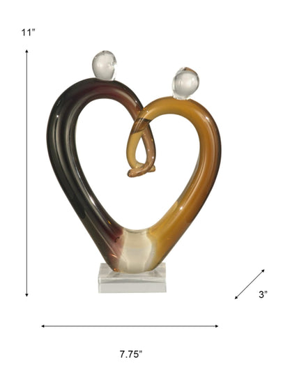 Dale Tiffany AS11112 - Escultura artística de Corazones de Vidrio, Multicolor, 11 x 7,75 x 7,75 x 7,75 Pulgadas