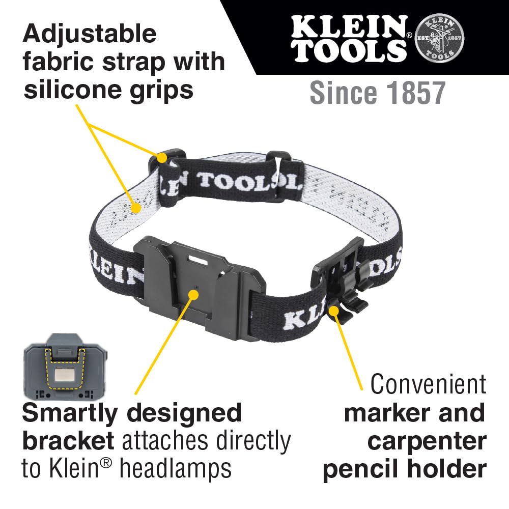 Klein Tools 56060 - Soporte para faro y correa de tela, marcador, soporte para lápices de carpintero para faro extraíble Klein, para trabajo y exteriores