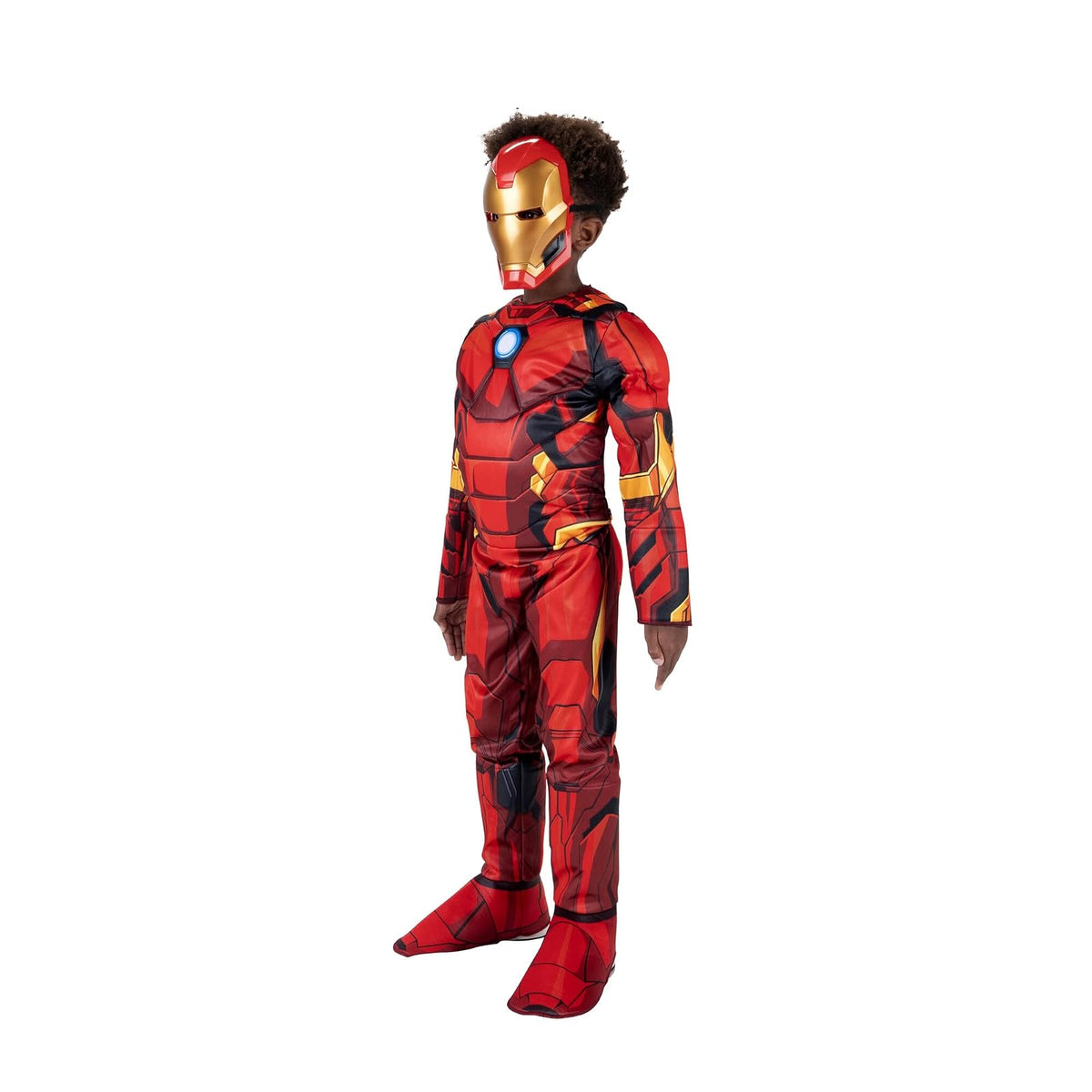 Marvel Iron Man Official Youth Halloween Costume - Premium Quality Padded Jumpsuit with Plastic Mask
