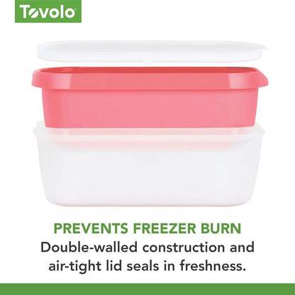 Tovolo Glide-A-Scoop - Tina de helado reutilizable, flamenco, hermético, sin BPA, para helado casero, almacenamiento compacto en congelador, apto para lavaplatos (1.5 cuartos de galón)