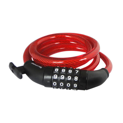 Benotto Candado Espiral 12x1200mm Combinación Rojo TY5231