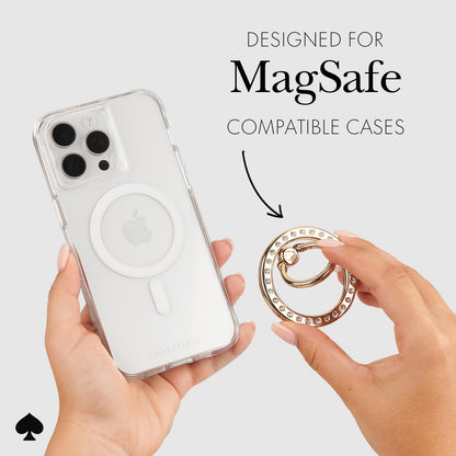 kate spade new york - Anillo magnético para teléfono con Soporte, extraíble y Plegable, Juego en Piedra