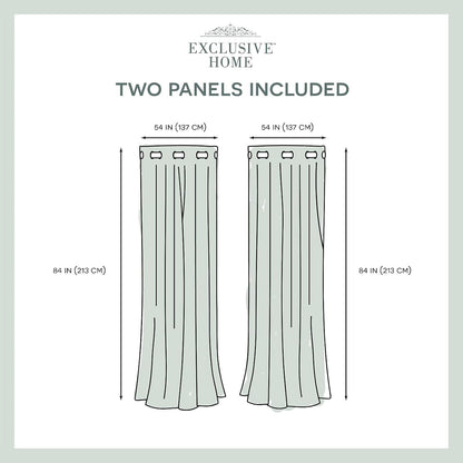 Exclusive Home Cortinas Delano Panel Par, Seafoam, 1.37 m x 2.13 m, 1, 1