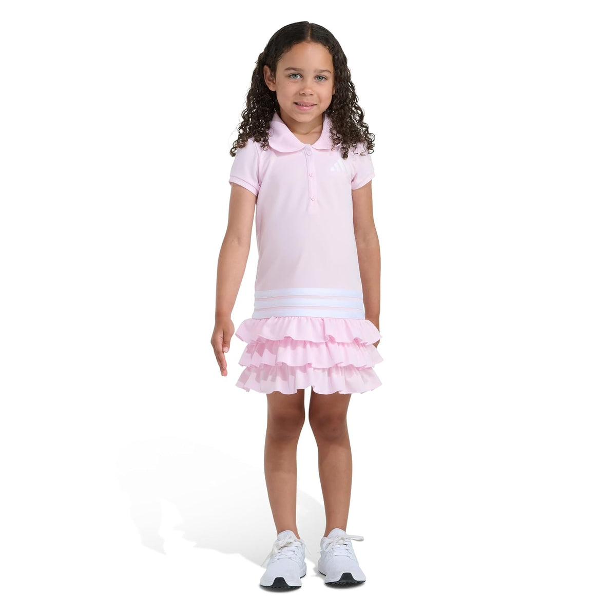 Adidas - Vestido de Polo de Manga Corta con Volantes para niñas