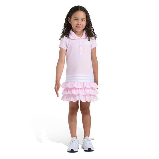 Adidas - Vestido de Polo de Manga Corta con Volantes para niñas
