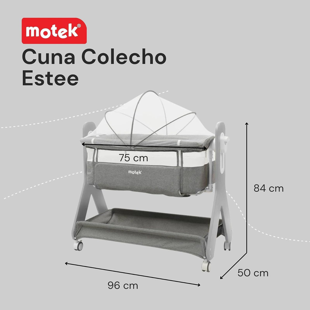 Cuna Colecho Motek Estee Bebe Mecedora Mosquitero Deluxe