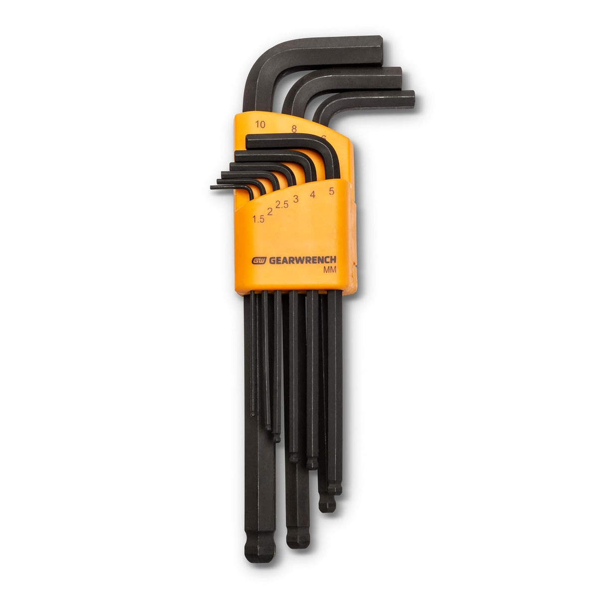 GEARWRENCH 83521 - Juego de llaves hexagonales de brazo largo métrico de 9 piezas