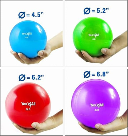 Yes4All - Pelota tonificadora (mármol/Agarre de Diamante/Suave) - Pelota Medicinal con Peso Suave para Pilates, Yoga y Fitness, 2-10 Libras con Varios Colores Disponibles