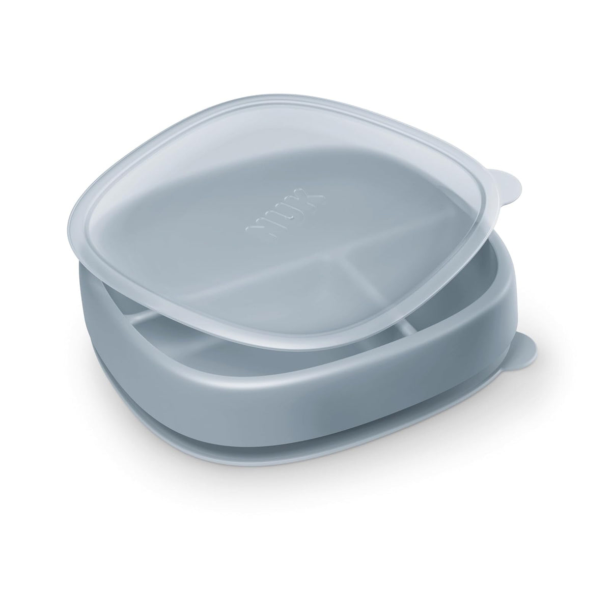 NUK for Nature Placa y tapa de ventosa, tapa a prueba de fugas, microondas, congelador y estante superior apto para lavaplatos, última intervensión de BPA y látex, paquete de 1