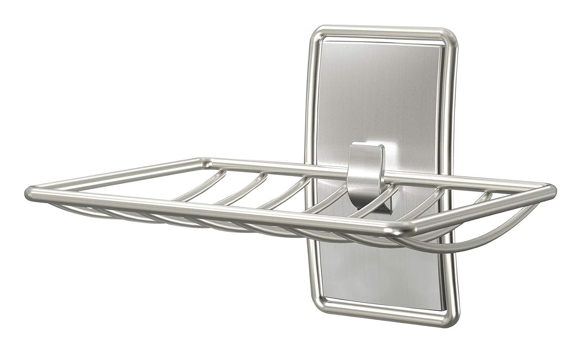 3M Command Jabonera de Níquel Satinado (Modelo BATH34-SN-ES) | Para organización de baño, resistente al agua, sin daños y con tira adhesiva, sin herramientas