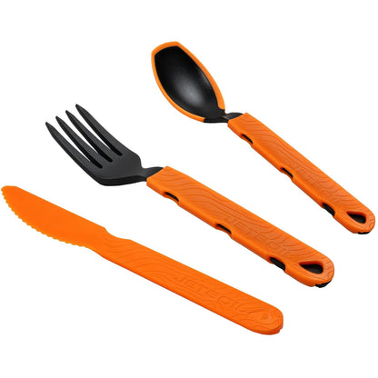 Jetboil TrailWare - Tenedor para mochilero y camping, juego de utensilios de cuchillo y cuchara, ligero, compacto y extensible
