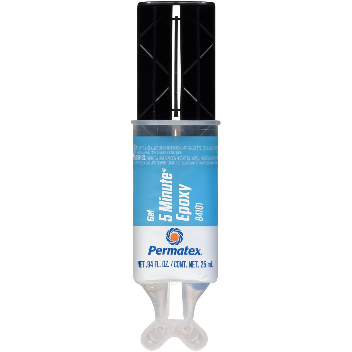 Permatex PermaPoxy Epoxi de Uso General de 5 Minutos 84101, 25 g, Negro | Negro, 25 g, jeringa dispensadora, cura 5 minutos, resistencia 3400 PSI