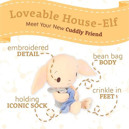 Harry Potter Dobby - Peluche de Peluche para niños, el Adorable Elfo de la casa con su icónico calcetín para bebés, niños pequeños y niños, 15 Pulgadas