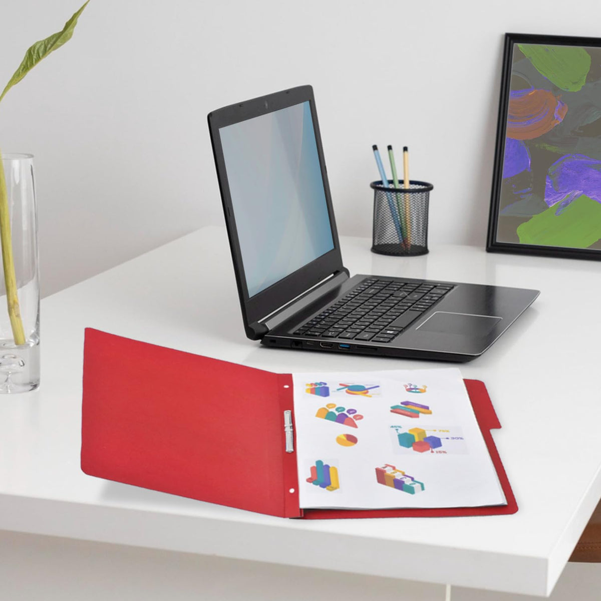 Wilson Jones Accopress Carpeta Carta con Broche, 300 Hojas, Rojo, 90 Piezas