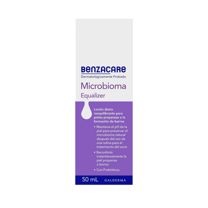 BENZACARE Microbioma Equalizer Loción Hidratante Facial 1 pz 50 ml Hidrata y Calma la Piel Después de Usar un Tratamiento para Acné Dermatológicamente Probado