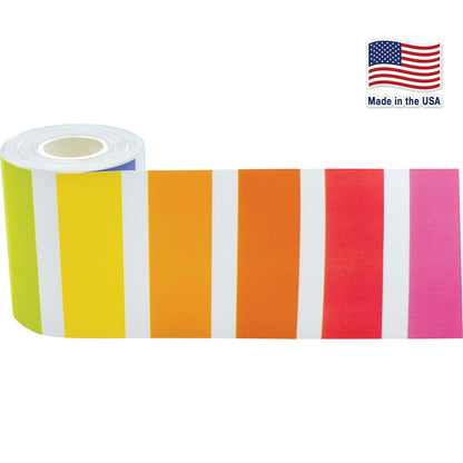 Teacher Created Resources Borde Recto Enrollado Rayas Coloridas 50 Pies