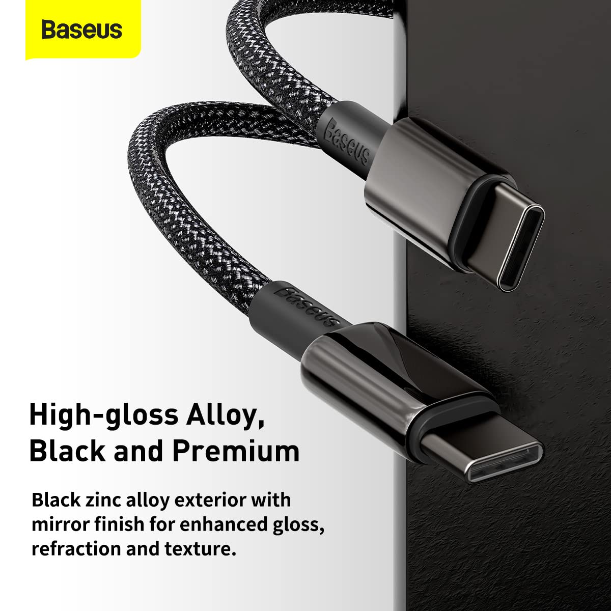 Baseus Tungsten Gold Fast Charging Data Cable Type-C to Type-C 100W 2m Black