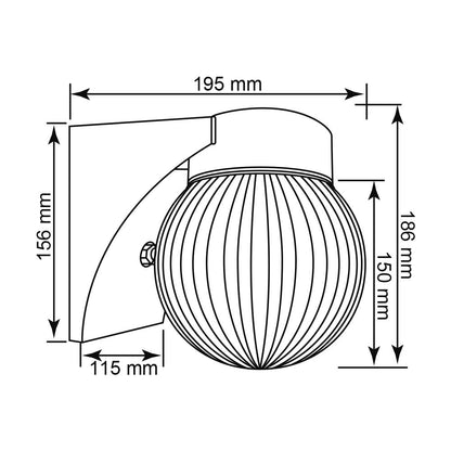 Tecnolite - Lámpara de exterior LED para sobreponer, 14 W, Luz de Día, Base E27