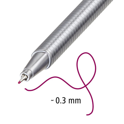 STAEDTLER Fineliner Triplus 42pcs Punta Superfina, Revestida de Metal, Ancho de Línea 0.3mm, Forma Triangular Ergonómica