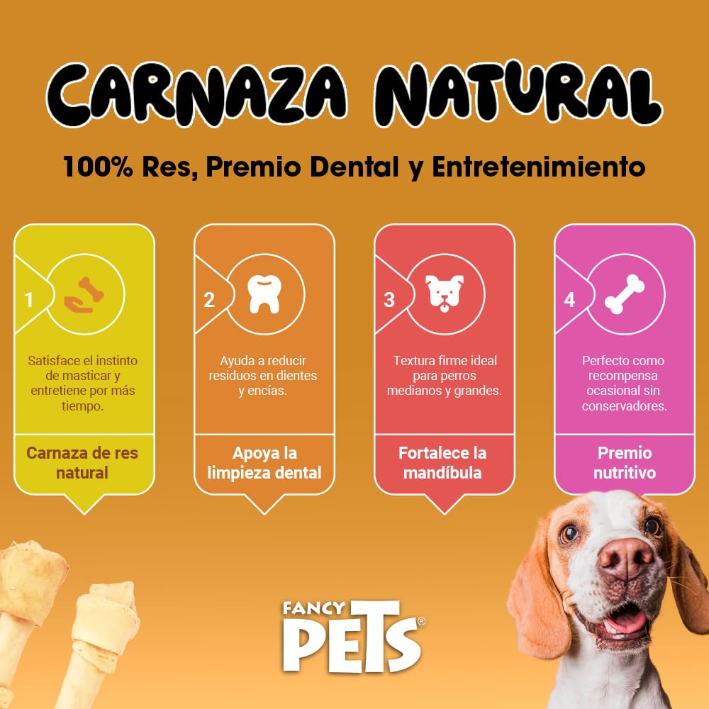 Fancy Pets Carnaza Sabor Natural para Perro de 17 a 20 Centímetros con 2 Piezas