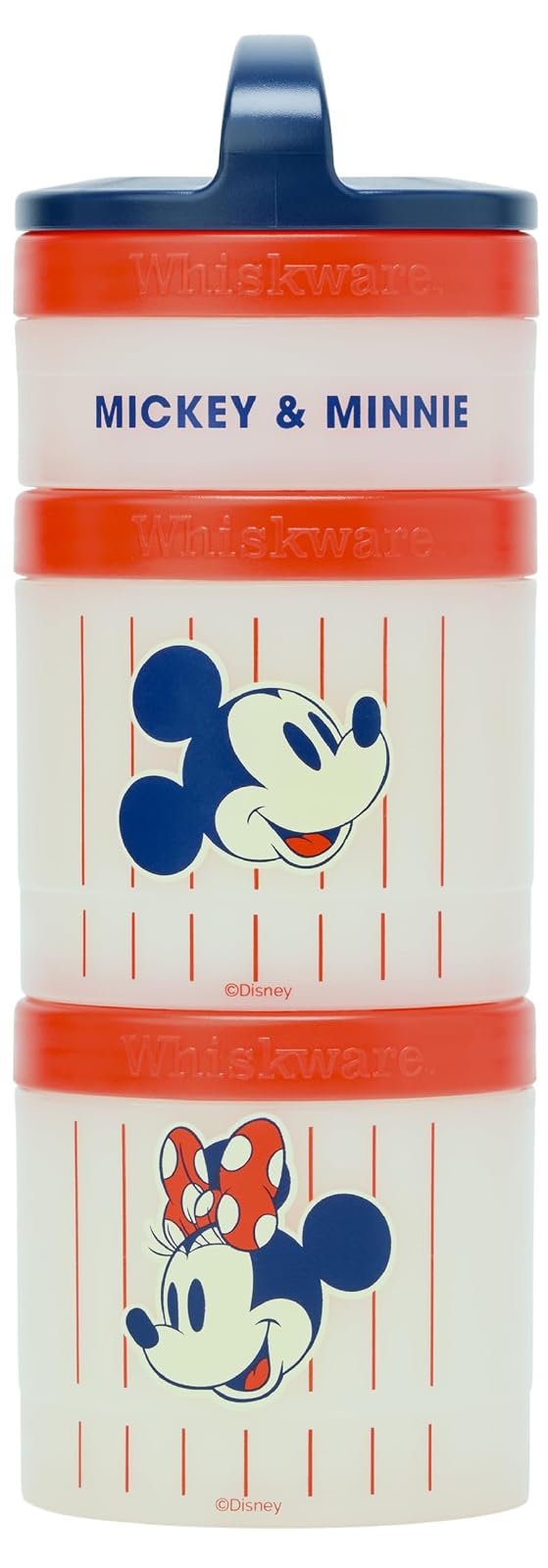 Whiskware Bluey Recipientes para Aperitivos, 3 Tazas Apilables - Disney - Mickey & Minnie