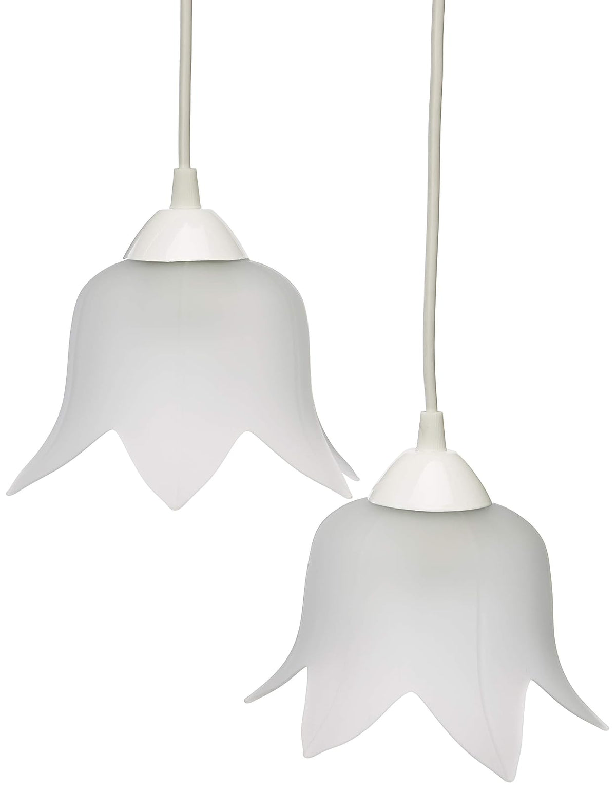 MAXXI MX-CL6612/B Candil Decorativo Techo, Vidrio Mate Flor, E26, 2 Piezas