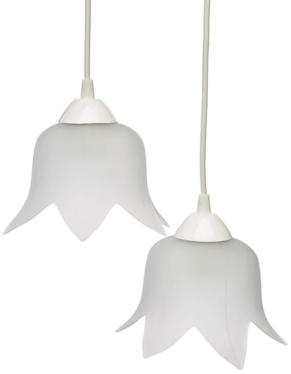MAXXI MX-CL6612/B Candil Decorativo Techo, Vidrio Mate Flor, E26, 2 Piezas