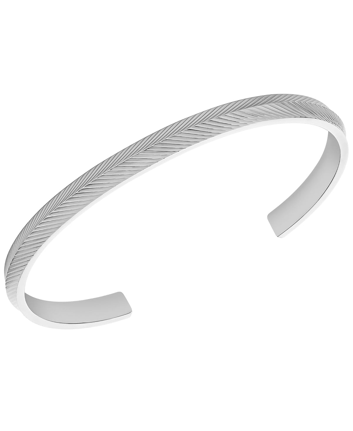 Fossil - Pulsera de cadena de acero inoxidable de plata de ley o tono plateado para mujer