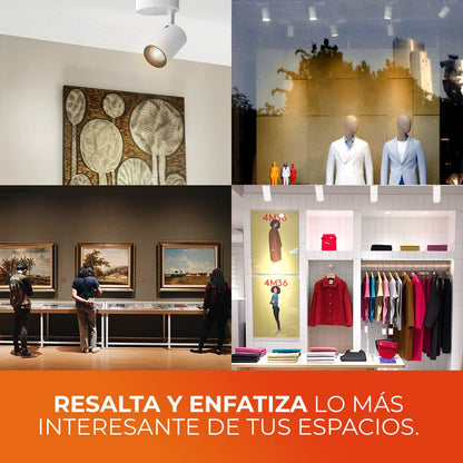 Tecnolite - Lámpara de Techo para Interior de Casas Beid II, Potencia 4.7 Watts, Foco Incluído. Función Dirigible hacia Diferentes Ángulos, Spot LED de Sobreponer. Iluminación Interior