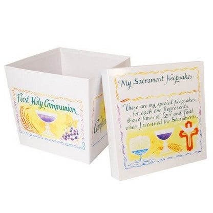 Abbey Gift Abbey & CA - Caja de recuerdo, diseño de sacramentos, 10 x 10 x 9, multicolor