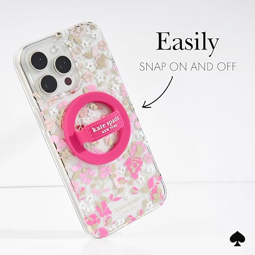 Kate Spade New York - Agarre magnético para teléfono, extraíble y Plegable, pompón Rosa
