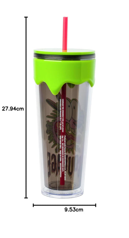 Silver Buffalo Courage The Cowardly Dog Scared Courage - Vaso de plástico para goteo de 26 onzas