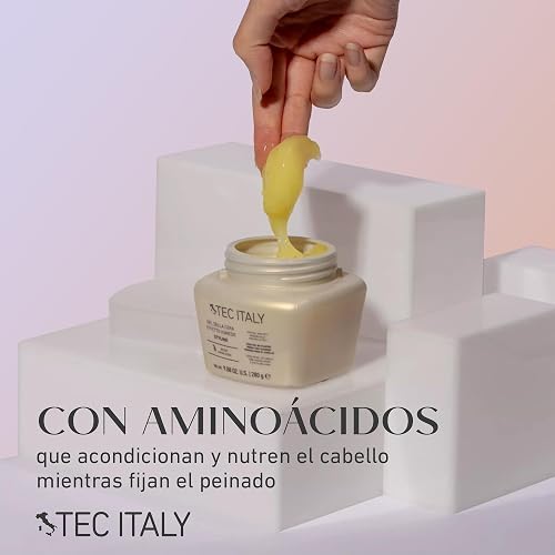 TEC ITALY Gel Della Cera Efecto Húmedo 280 g – Gel Fijación Media Cabello, Acabado Húmedo, Estiliza y Acondiciona, Para Todo Tipo de Cabello, Con Aminoácidos