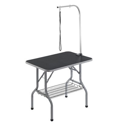 VEVOR Mesa Plegable de Aseo para Mascotas Mesa de 914,4x609,6 mm Mesa de Aseo para Perros Capacidad de Carga de 149,7 kg Mesa de Peluquería para Perros de Acero Inoxidable con 1 Pinza 2 Cuerdas 1 Asa