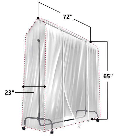 Sorbus Cover for Garment Rack - 6 Ft Transparent Clothes Rack Cover, Garment Coat Hanger Protector Dustproof Waterproof Clothing Storage Cover for Dresses, Suits, Coats, and more (Rack Not Included)
