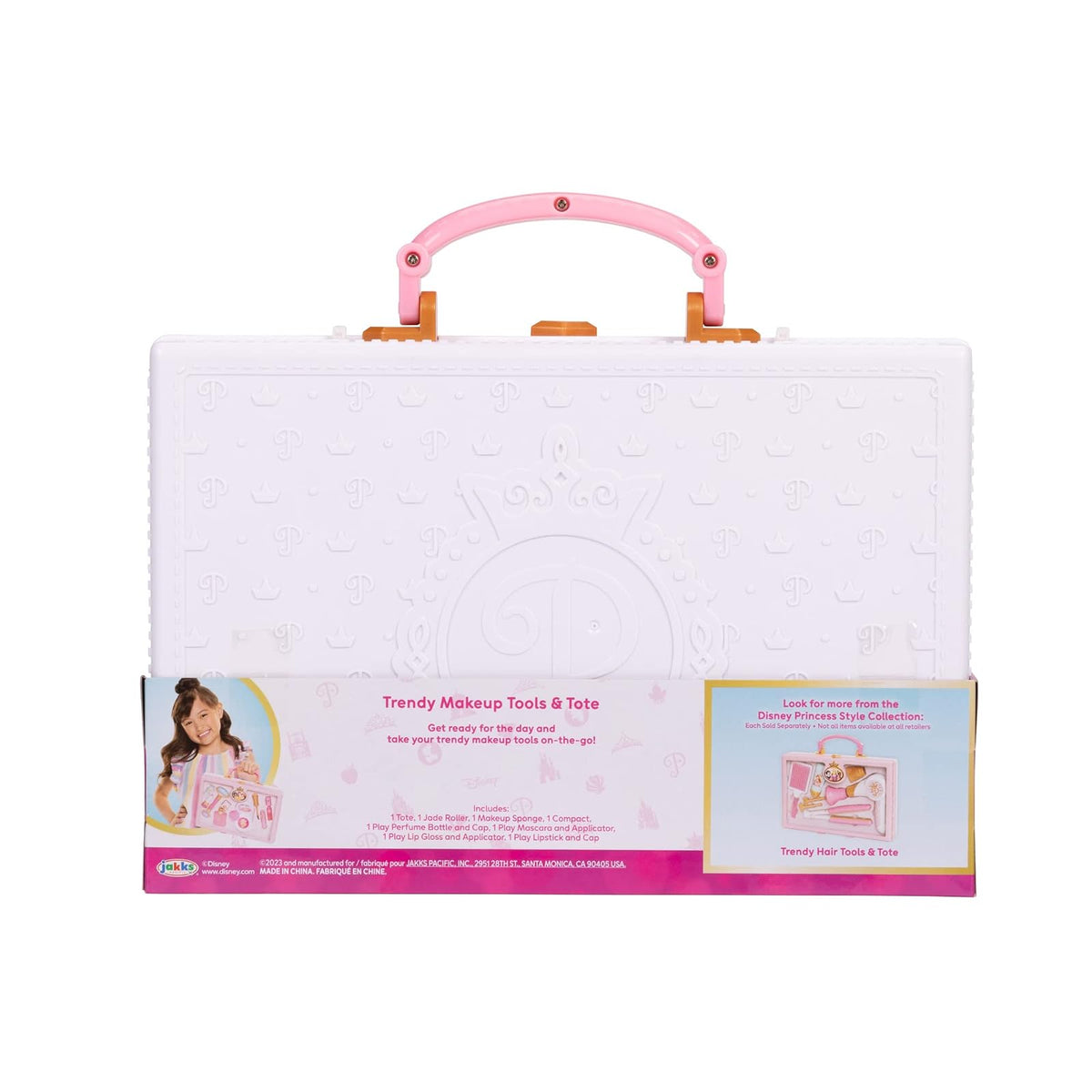 Colección de Estilo Disney Princess para niñas, Bolsa de Maquillaje de Moda, Herramientas de Maquillaje de simulación de Moda, Incluye un Rodillo Facial, Viene con 8 Herramientas de Juego Diferentes