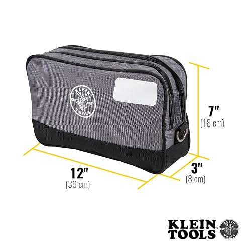 Klein Tools - Bolsa de herramientas de doble compartimento, organizador de bolsas de herramientas resistente, bolsa multiusos