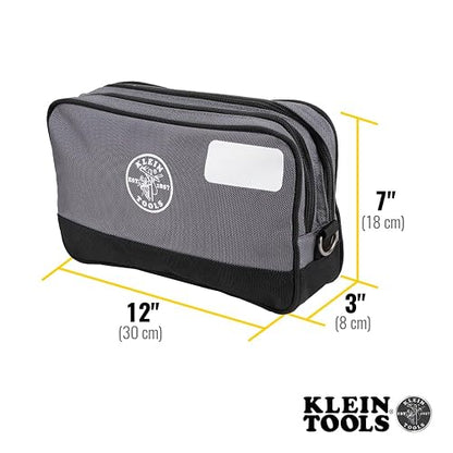 Klein Tools - Bolsa de herramientas de doble compartimento, organizador de bolsas de herramientas resistente, bolsa multiusos